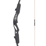 Black Lightweight Magnesium Alloy Riser Recurve Bow - Maple Core Fiberglass Limbs, 30" Max Draw, 280+ FPS Speed - Hunting & Competition Bow for Adults & Teens