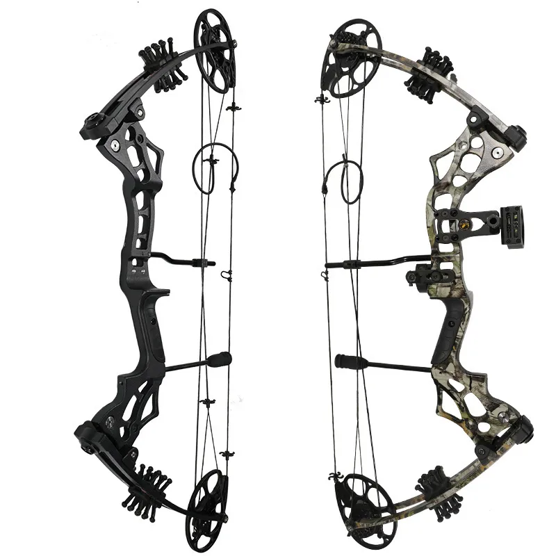 Compound Bows Kit30-65Lbs Adjustable Adult Aluminum Right Hand Bow with All Accessories for Outdoor Bow Hunting Archery,camouflage color